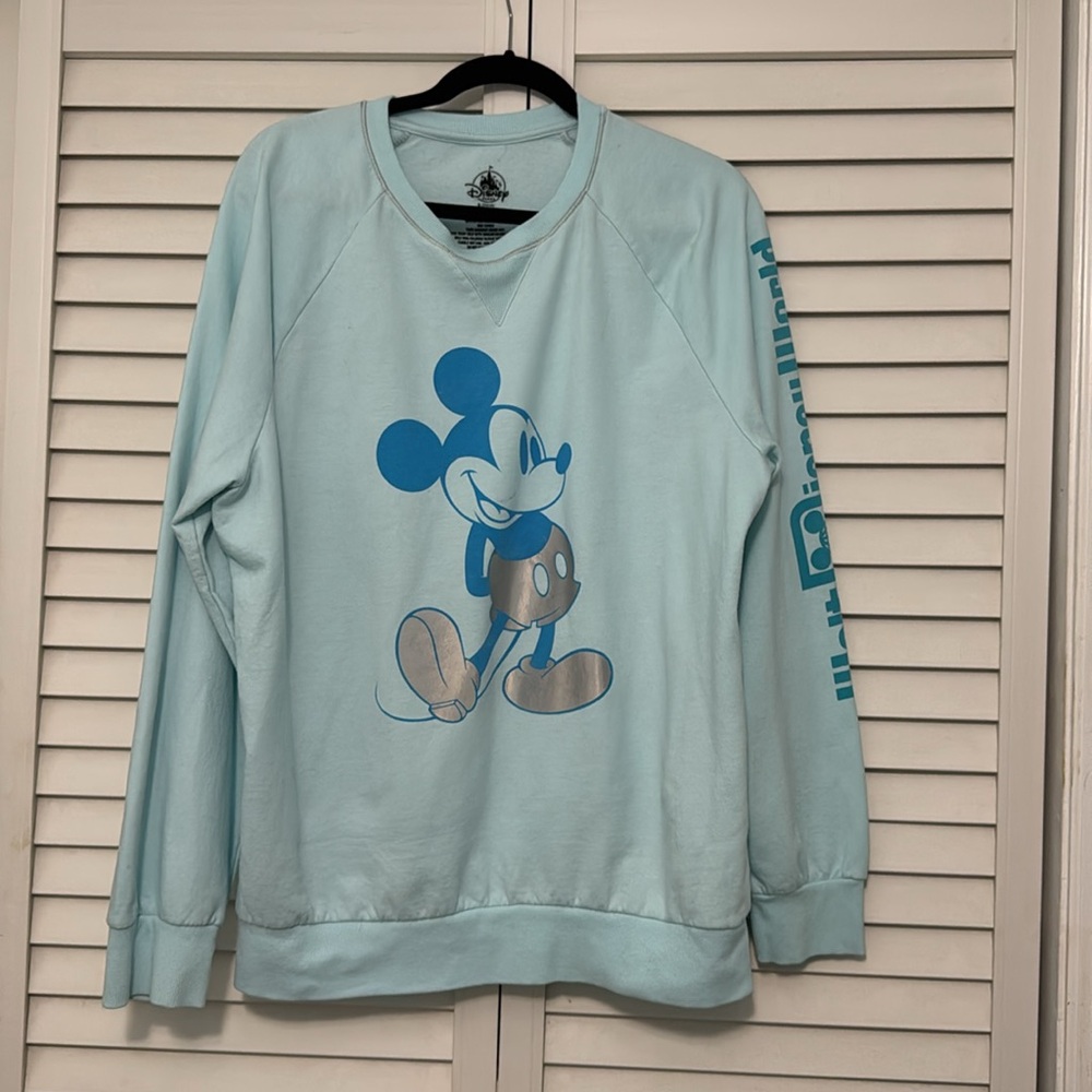 Disney World Mickey Mouse Light Blue Sweater